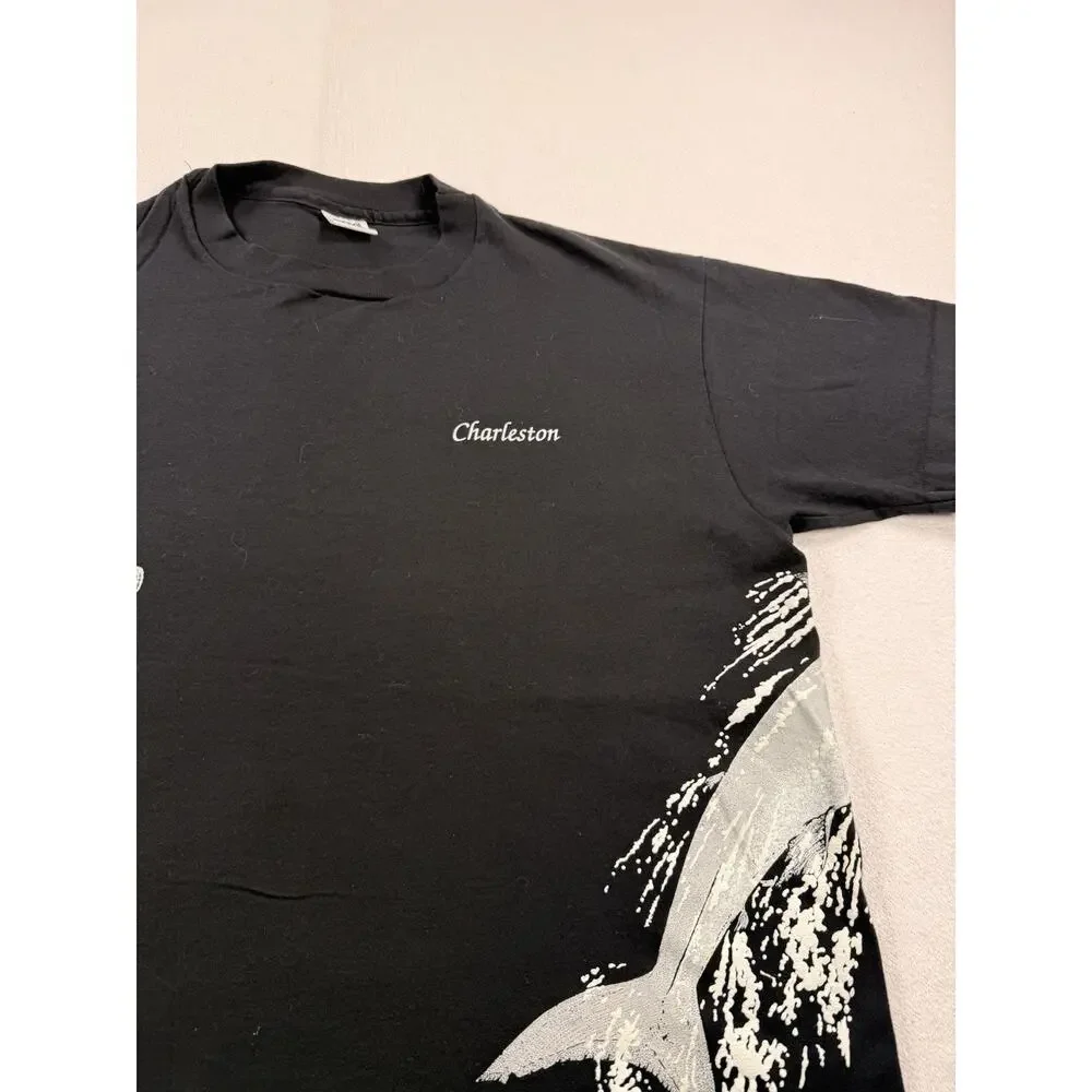Vintage Anvil Tag Shark Tee AOP Size XL 90s All Over Print Single Stitch